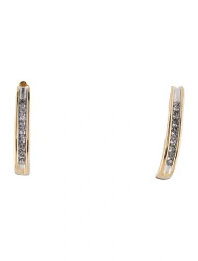 Pre-owned Earrings 10k Diamond Huggie  In Multi