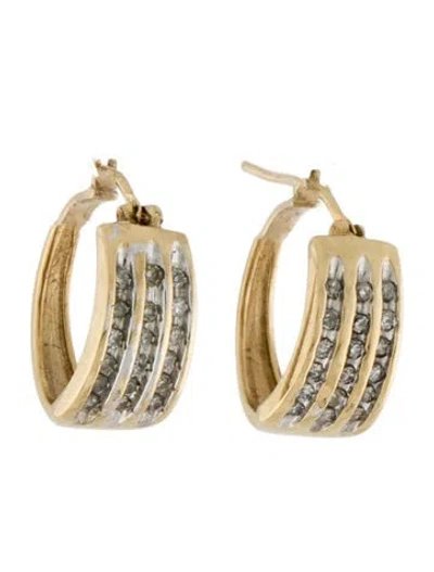 Pre-owned Earrings 10k Diamond Huggie  In Multi