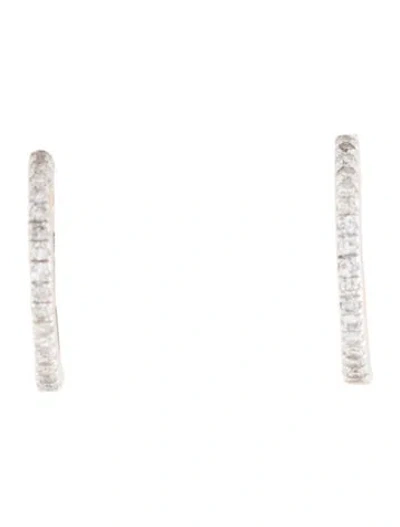 Pre-owned Earrings 10k Diamond Huggie  In Multi