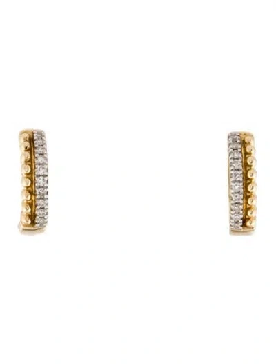 Pre-owned Earrings 10k Diamond Huggie  In Multi