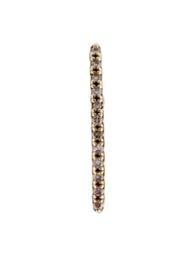 Pre-owned Earrings 10k Diamond Short Bar Single Earring In Multi