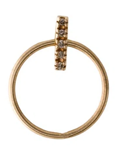 Pre-owned Earrings 10k Diamond Single Drop Earring In Multi