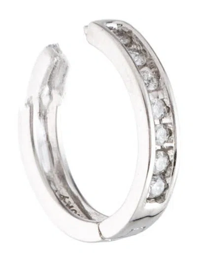 Pre-owned Earrings 10k Diamond Single Hoop Earring In Multi