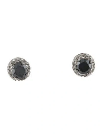 Pre-owned Earrings 10k Diamond Stud  In Multi