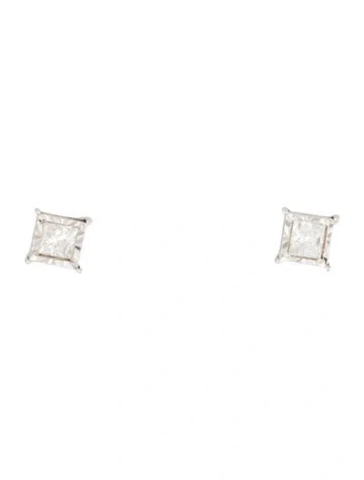 Pre-owned Earrings 10k Diamond Stud  In Multi