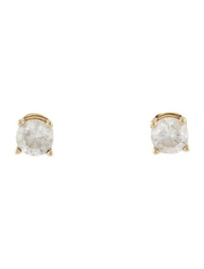 Pre-owned Earrings 10k Diamond Stud  In Multi
