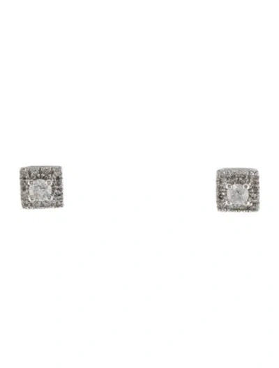 Pre-owned Earrings 10k Diamond Stud  In Multi