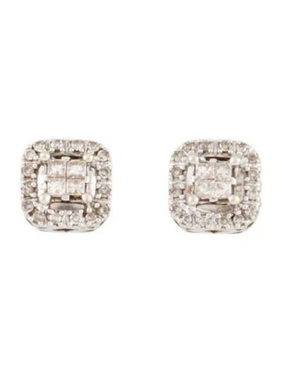 Pre-owned Earrings 10k Diamond Stud  In Multi