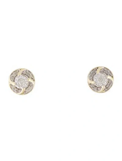 Pre-owned Earrings 10k Diamond Stud  In Multi