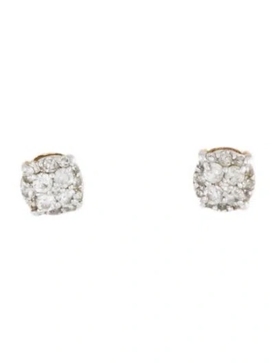 Pre-owned Earrings 10k Diamond Stud  In Multi