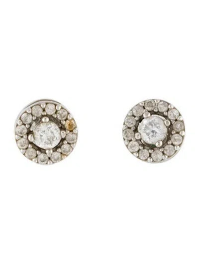 Pre-owned Earrings 10k Diamond Stud  In Multi