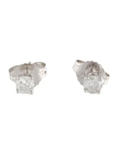 Pre-owned Earrings 10k Diamond Stud  In Multi