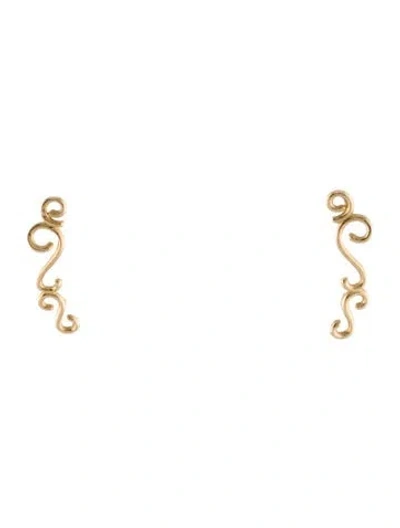Pre-owned Earrings 10k Filigree Crawler  In Multi