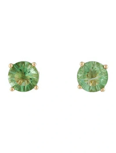 Pre-owned Earrings 10k Fluorite Stud  In Multi