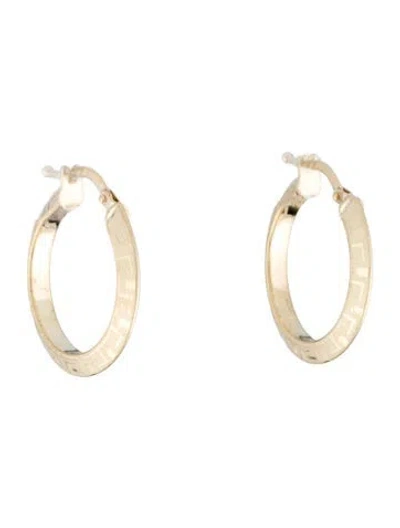 Pre-owned Earrings 10k Greek Key Hoop  In Multi