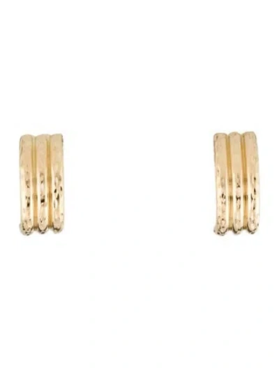 Pre-owned Earrings 10k Half-hoop  In Multi
