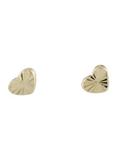 Pre-owned Earrings 10k Heart Studs In Multi