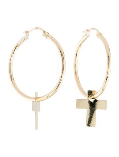 Pre-owned Earrings 10k Hoop  In Multi