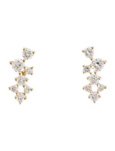Pre-owned Earrings 10k Lab-grown Diamond Stud  In Multi