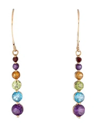 Pre-owned Earrings 10k Multi-stone Drop