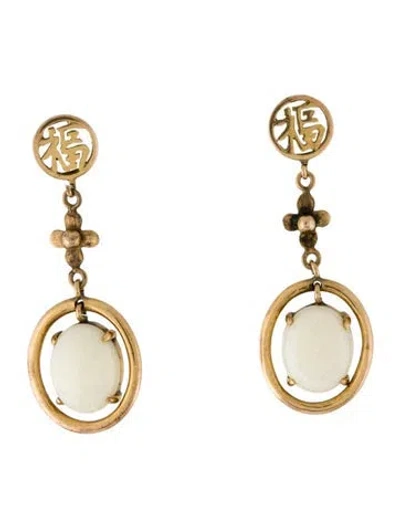 Pre-owned Earrings 10k Opal Drop  In Multi