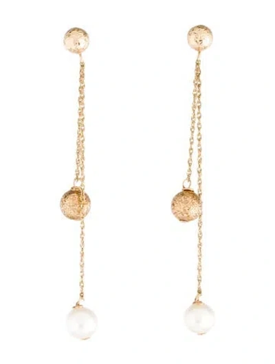 Pre-owned Earrings 10k Pearl Drop  In Multi