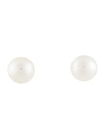 Pre-owned Earrings 10k Pearl Stud  In Multi