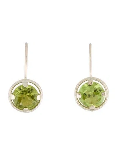 Pre-owned Earrings 10k Peridot Drop  In Multi