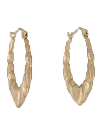 Pre-owned Earrings 10k Puffy Heart Shrimp Hoop  In Multi