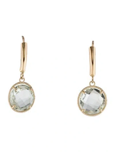 Pre-owned Earrings 10k Quartz Drop  In Multi