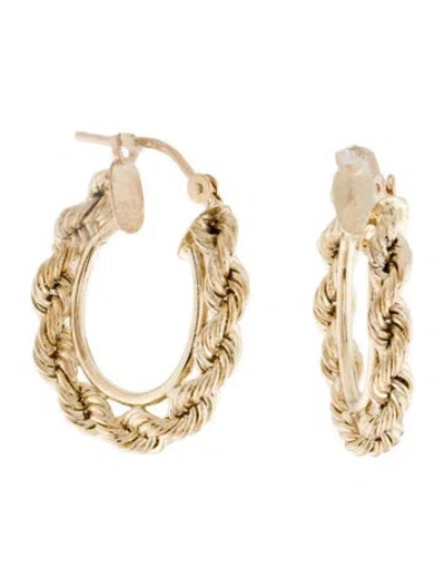 Pre-owned Earrings 10k Rope Hoop  In Multi
