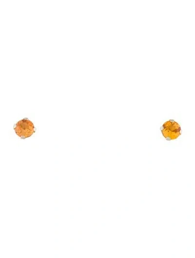 Pre-owned Earrings 10k Sapphire & Quartz Interchangeable Stud  In Multi