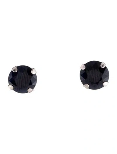 Pre-owned Earrings 10k Sapphire Stud  In Multi