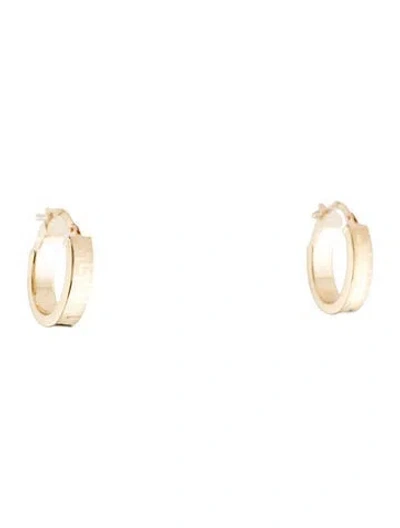 Pre-owned Earrings 10k Textured Hoop  In Multi