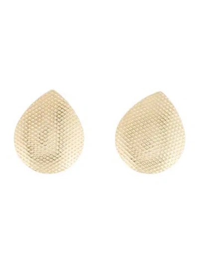 Pre-owned Earrings 10k Textured Stud  In Multi