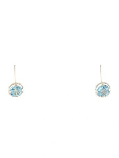 Pre-owned Earrings 10k Topaz Drop  In Multi