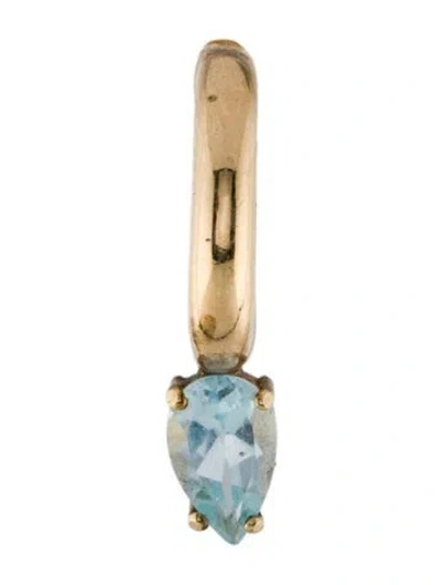 Pre-owned Earrings 10k Topaz Single Huggie Earring In Multi