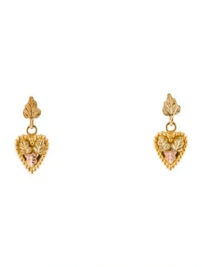 Pre-owned Earrings 10k Two-tone Drop  In Multi