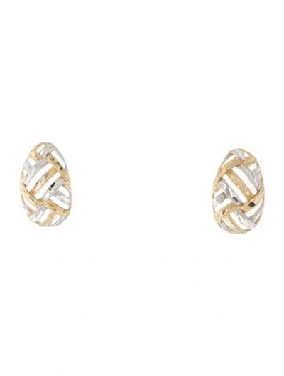 Pre-owned Earrings 10k Two-tone Drop  In Multi