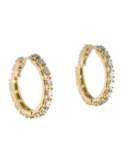 Pre-owned Earrings 10k Two-tone Hoop  In Multi