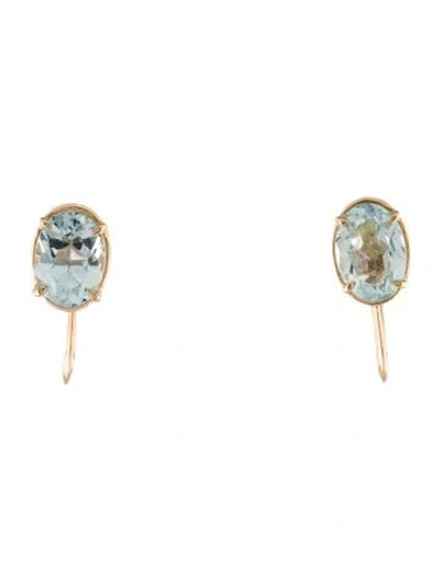 Pre-owned Earrings 1.45ctw Aquamarine Stud  In Multi