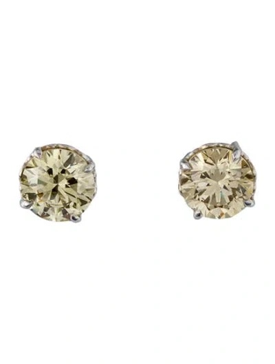Pre-owned Earrings 14k 10.06ctw Lab-grown Diamond Solitaire Stud  In Multi