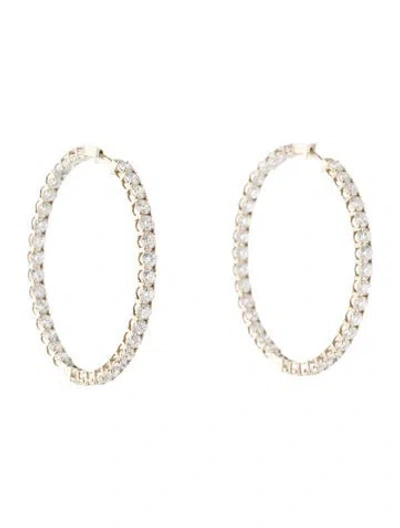 Pre-owned Earrings 14k 10.08ctw Lab-grown Diamond Inside-out Hoop  In Multi