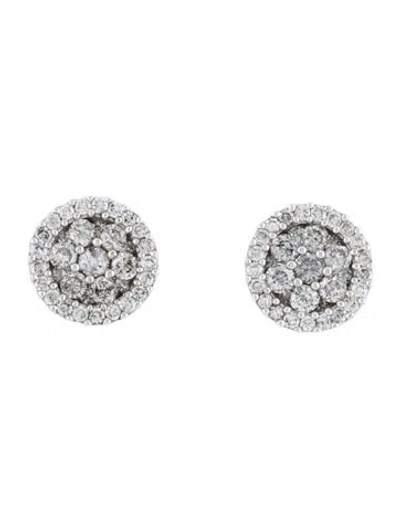 Pre-owned Earrings 14k 1.00ctw Diamond Cluster Stud  In Multi