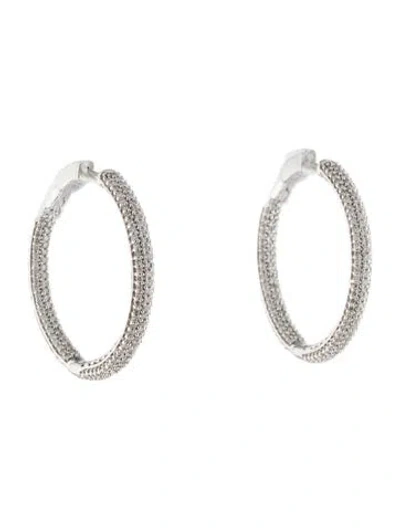 Pre-owned Earrings 14k 1.00ctw Diamond Hoop  In Multi