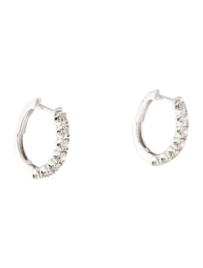 Pre-owned Earrings 14k 1.00ctw Diamond Hoop  In Multi