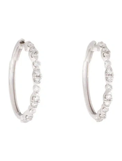 Pre-owned Earrings 14k 1.00ctw Diamond Hoop  In Multi