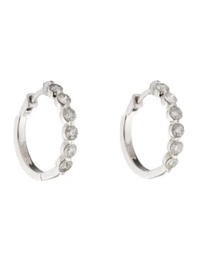 Pre-owned Earrings 14k 1.00ctw Diamond Hoop  In Multi