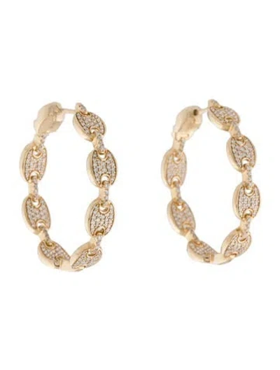 Pre-owned Earrings 14k 1.00ctw Diamond Hoop  In Multi