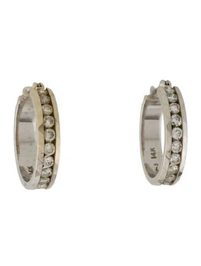 Pre-owned Earrings 14k 1.00ctw Diamond Hoop  In Multi